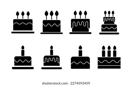 Cake icon vector for web and mobile app. Cake sign and symbol. Birthday cake icon