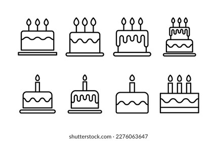 Cake icon vector for web and mobile app. Cake sign and symbol. Birthday cake icon