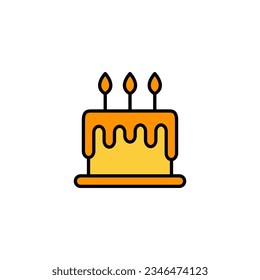 Cake icon vector for web and mobile app. Cake sign and symbol. Birthday cake icon