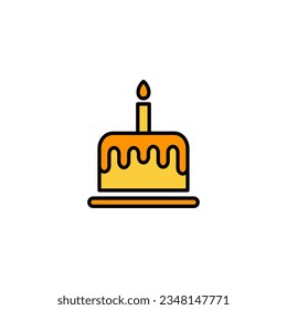 Cake icon vector for web and mobile app. Cake sign and symbol. Birthday cake icon