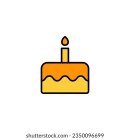 Cake icon vector for web and mobile app. Cake sign and symbol. Birthday cake icon
