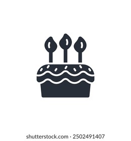 Cake icon. vector.Editable stroke.linear style sign for use web design,logo.Symbol illustration.