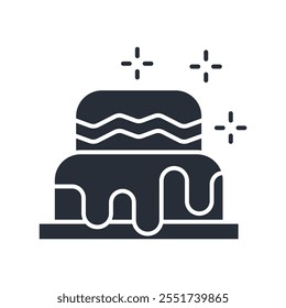 cake icon. vector.Editable stroke.linear style sign for use web design,logo.Symbol illustration.