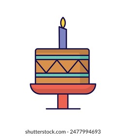 cake icon with white background vector stock illustration