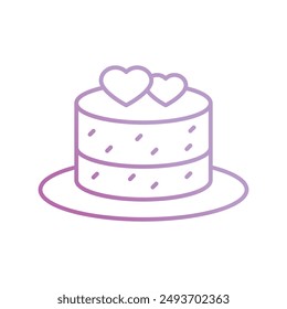 cake icon with white background vector stock illustration