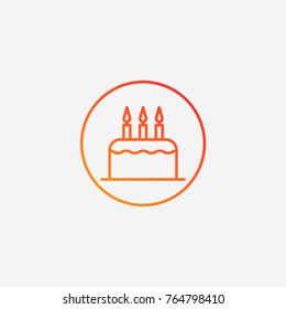 Cake icon.gradient illustration isolated vector sign symbol