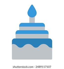 cake icons color or logo illustration flat color style