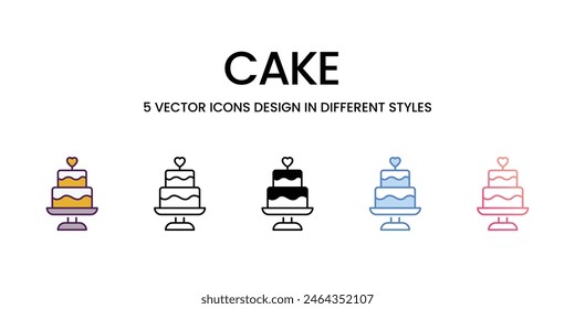 Cake Icons different style vector stock illustration