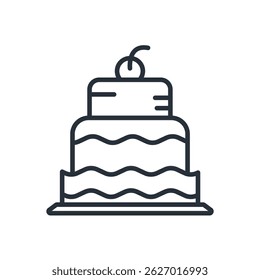 cake icons isolated on White Background. Flat style design