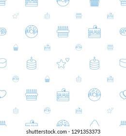cake icons pattern seamless white background. Included editable line cookie, muffin, donut, heart cake, cookies icons. cake icons for web and mobile.