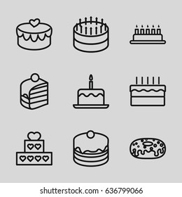 Cake icons set. 