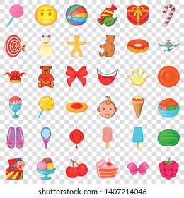 Cake icons set. Cartoon style of 36 cake vector icons for web for any design