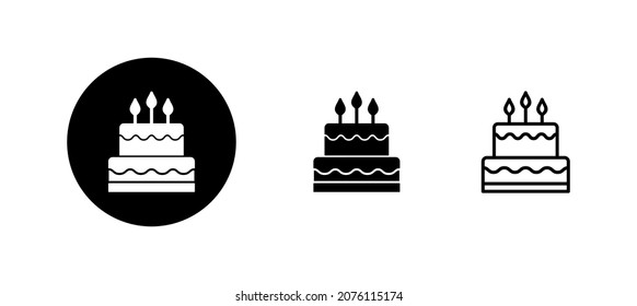 Cake icons set. Cake sign and symbol. Birthday cake icon