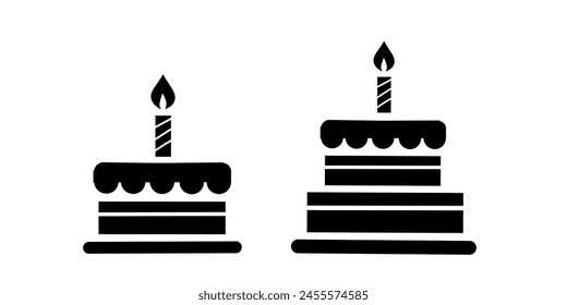 cake icons set. Vector cakes Illustration