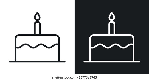 Cake icons in thin black and white stroke liner style