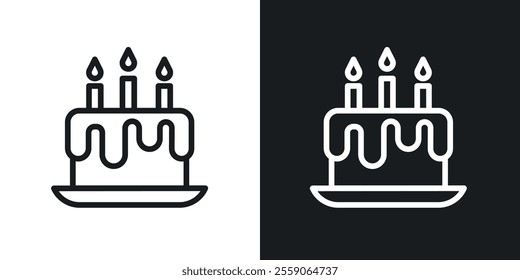 Cake icons. vector set in black colors