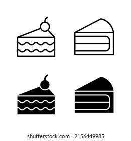 Cake icons vector. Cake sign and symbol. Birthday cake icon