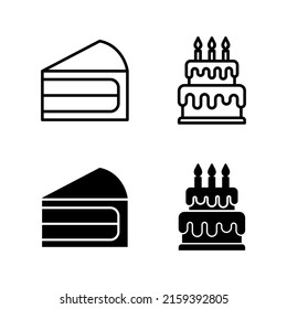 Cake icons vector. Cake sign and symbol. Birthday cake icon