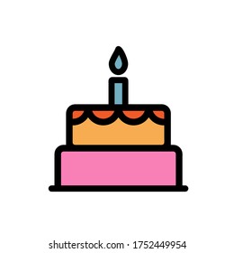 Cake icon,vector illustration. Flat design style. vector cake icon illustration isolated on White background, cake icon Eps10. cake icons graphic design vector symbols.