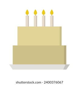 Cake illustrated on white background