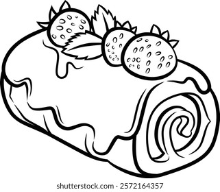 cake illustration coloring page printable