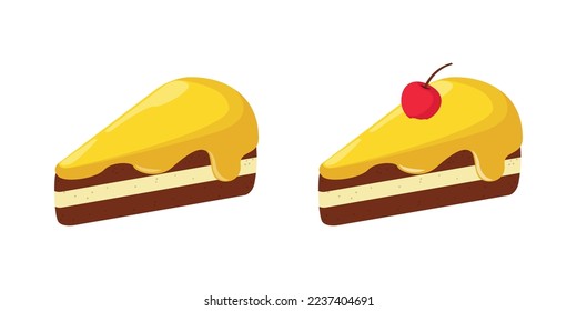 cake illustration design with cheese topping