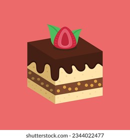 Cake Illustration Design, geeignet für verschiedene Zwecke wie Poster-Designs, Menüs, Broschüren, Vorlagen, Social Media und andere.