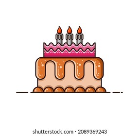 Cake illustration in flat design