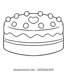 cake illustration hand drawn outline sketch vector	