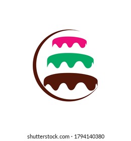 cake illustration icon logo vector