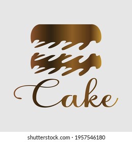 Cake illustration logo design vector