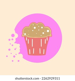 Cake illustration logo design vector
