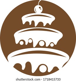 cake illustration logo vector template

