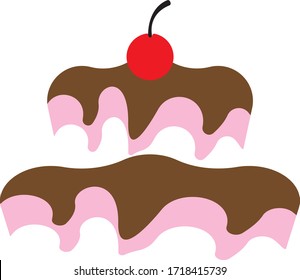 cake illustration logo vector template
