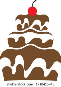 cake illustration logo vector template
