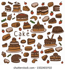 Cake illustration using a hand drawing style
continued with digital coloring, this is a combination of hand drawing style and digital color