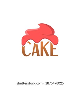 cake illustration vector for bakery logo template.