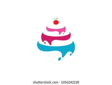 Cake Ilustration Logo Vector Template