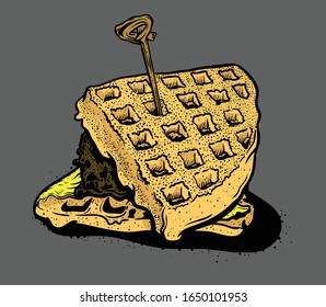 Cake. Ilustration. Logo. Vector template. Waffle.