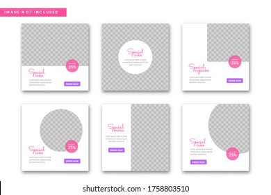 Cake Instagram Post Template Collection, Premium Vector.