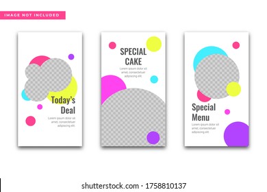 Cake Instagram Stories Template Collection,  Premium Vector.