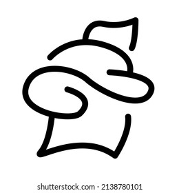 Cake in an interesting style. A simple vector illustration suitable for use as an icon or logo. Chocolate color. Blank for the logo 