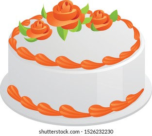 Cake isolated on white background. illustration vector