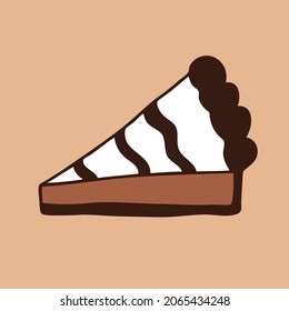 Cake isolated on a white background. Vector hand-drawn illustration.