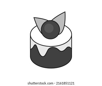 Cake isometric design icon. Vector web illustration. 3d colorful concept