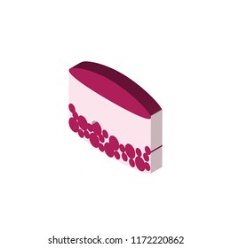 Cake isometric left top view 3D icon
