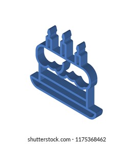 Cake isometric left top view 3D icon