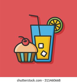 cake and juice icon