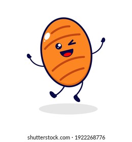 Cake jump cute character illustration