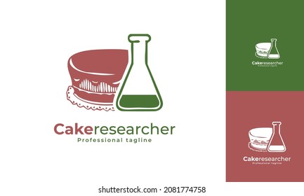Cake lab tube logo design. vector